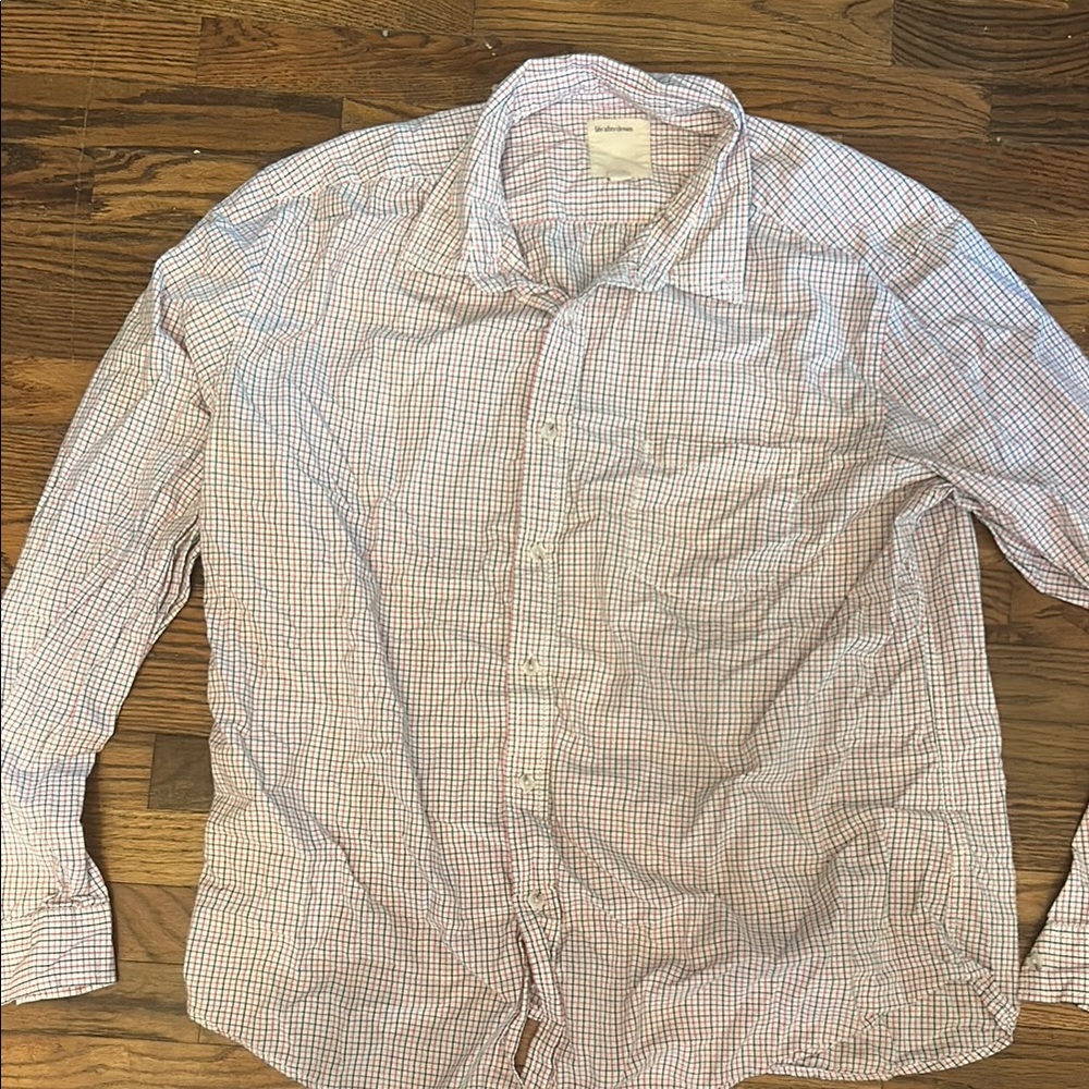 Life After Denim Red and White Casual Button Down Shirt